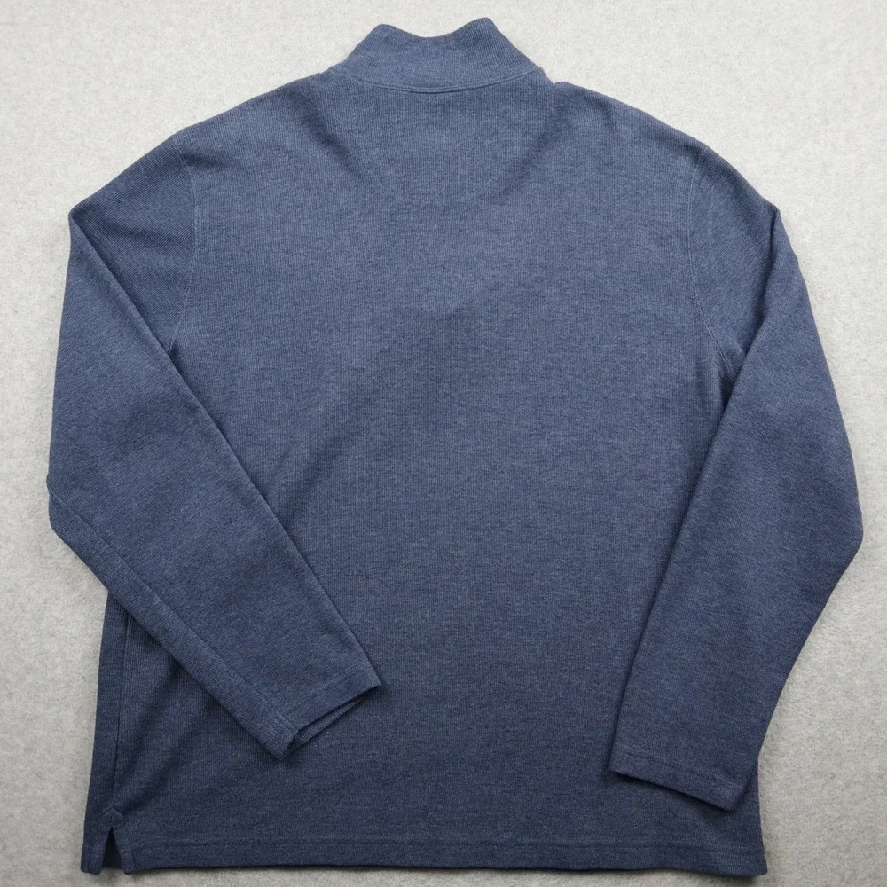 Joe Joseph Abboud 1/4 Zip Pullover Mens L Blue Heather Mock Neck Sweater